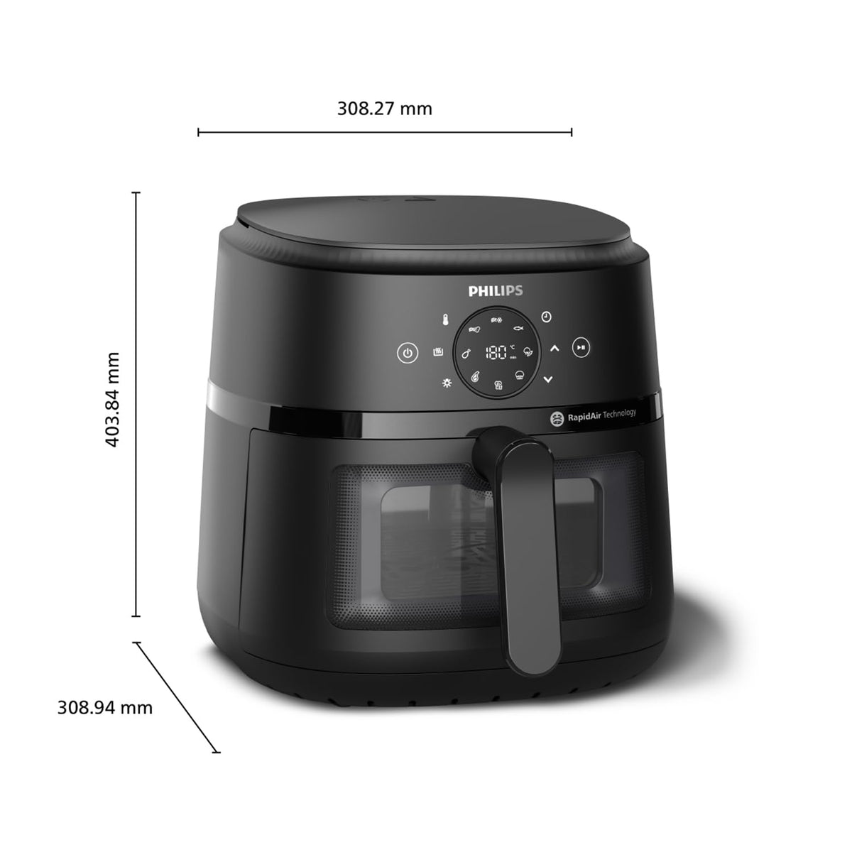 Philips Airfryer 2000 Series 6.2L with Window - Black