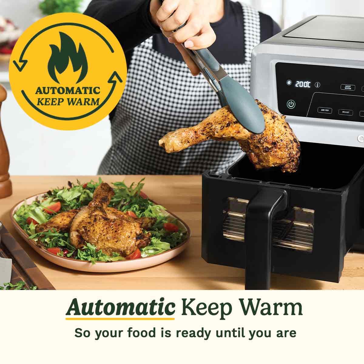 Cuisinart XXL 10.4L Air Fryer with 2 x 5.2L Drawers | PFAS Free | Chemical-free cooking | Air Fry, Roast, Grill, Bake, Dehydrate, Max Crisp, Keep Warm | Dual Zones - cook 8+ portions | Dishwasher Safe