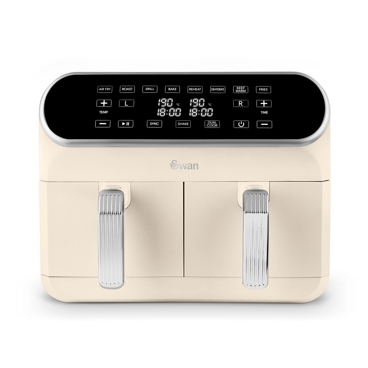 Swan Retro Dual Basket Air Fryer 8L 1700W - Cream