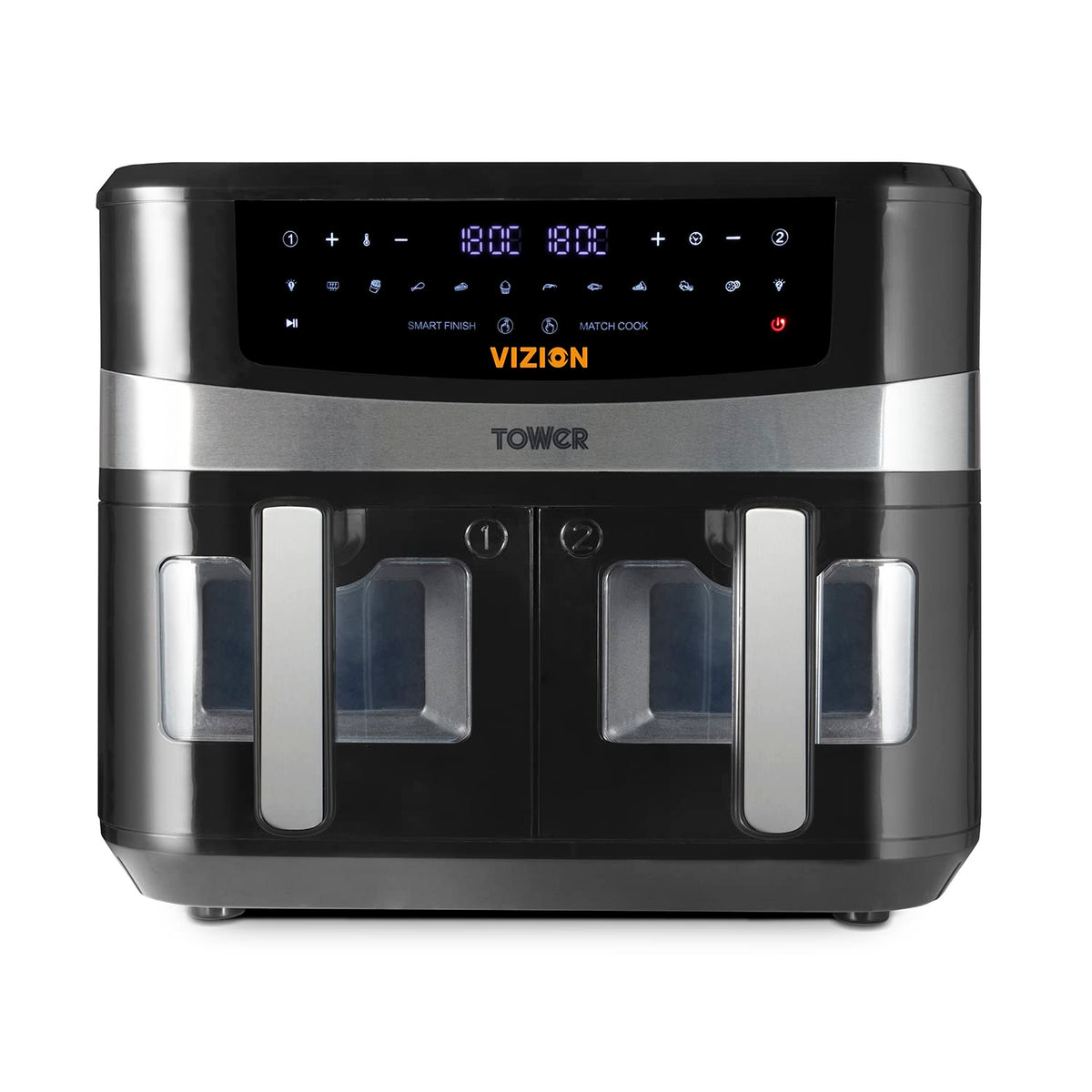 Tower T17100 Vortx Vizion 9L Double Basket Air Fryer - Black