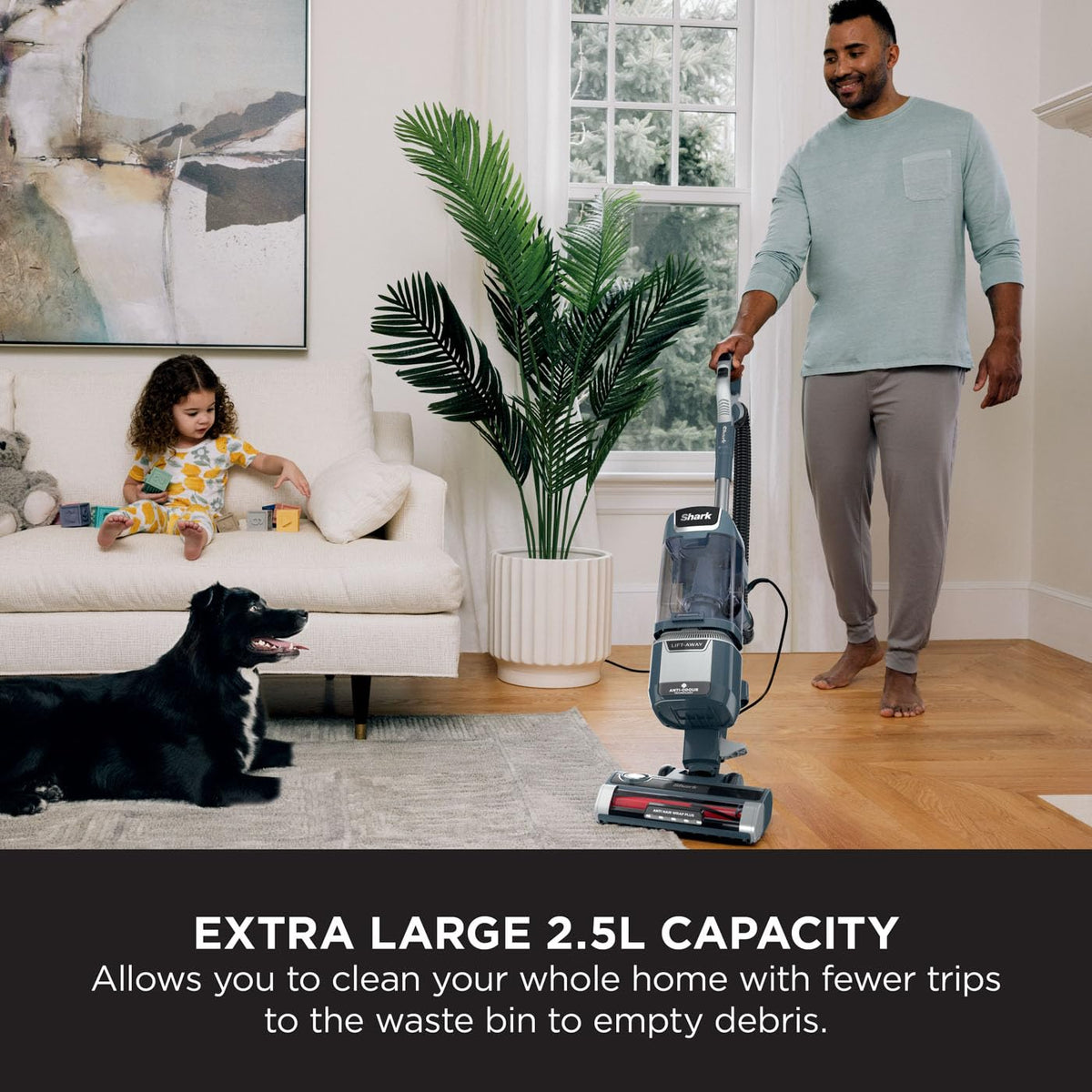 Shark Anti Hair Wrap Plus Upright Corded Pet Vacuum, 2.5L, Powered Lift-Away, Anti-Allergen Seal, Hard Floor & Carpet Mode, 750W, 8m Cord, Multi-Surface & Pet Hair Tools, Smoky Grey, NZ780UKT