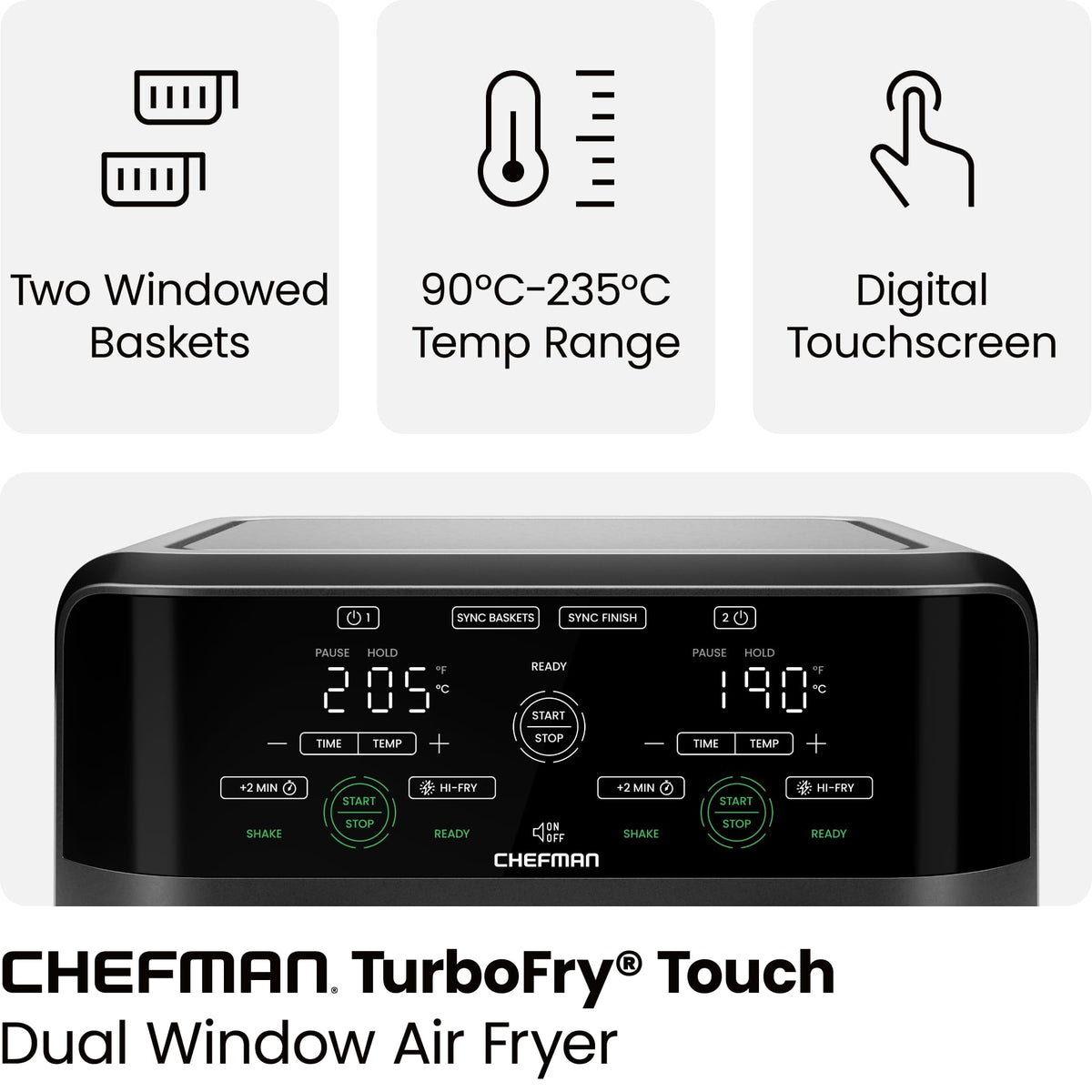 Chefman 5.6L Dual Air Fryer Oven - Black
