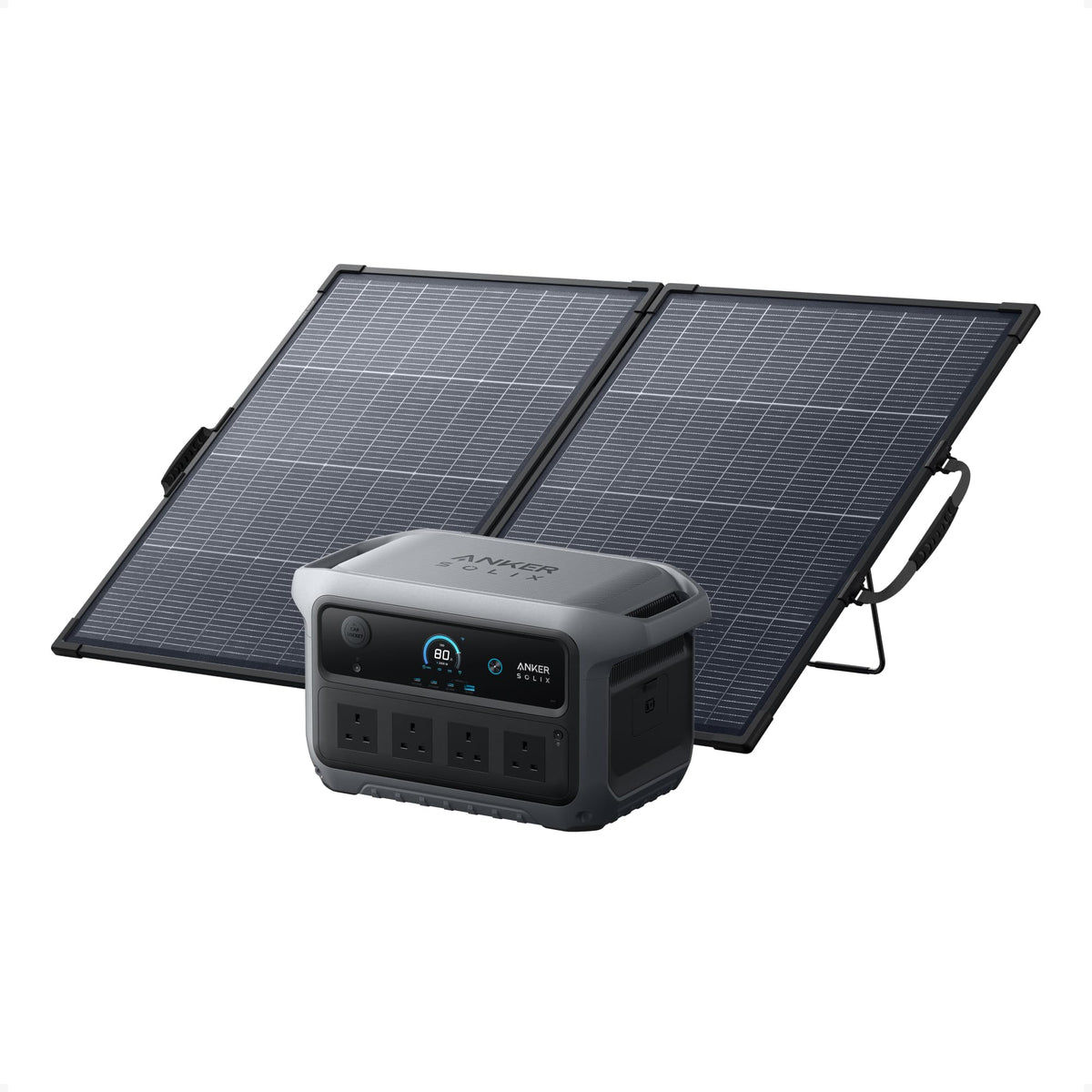 Anker SOLIX C2000 Gen 2 Portable Power Station with 200W Solar Panel, 2400W (4000W Peak) Solar Generator, 2048Wh LiFePO4 Battery, 58-Min Fast Charge to 100%, Home Backup, Camping, RVing & Emergency