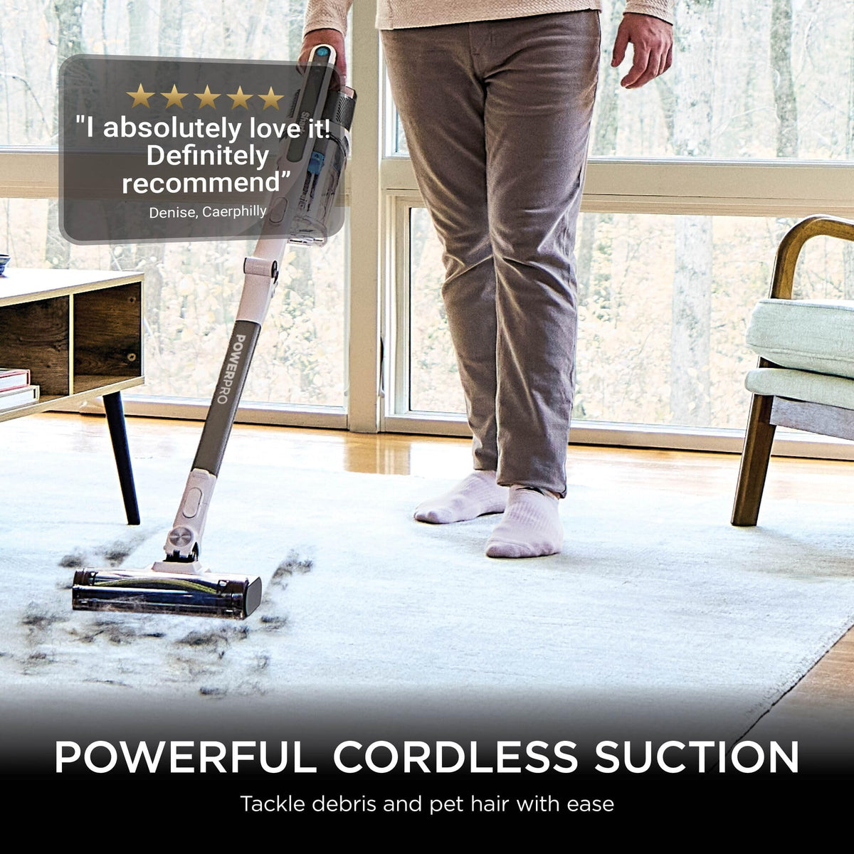 Shark PowerPro Pet Cordless Stick Vacuum Cleaner, Lightweight, Floor Detect Technology, Anti Hair Wrap Technology, Anti-Allergen Complete Seal, Flexible, Handheld mode, Java Metallic, IZ380UKT