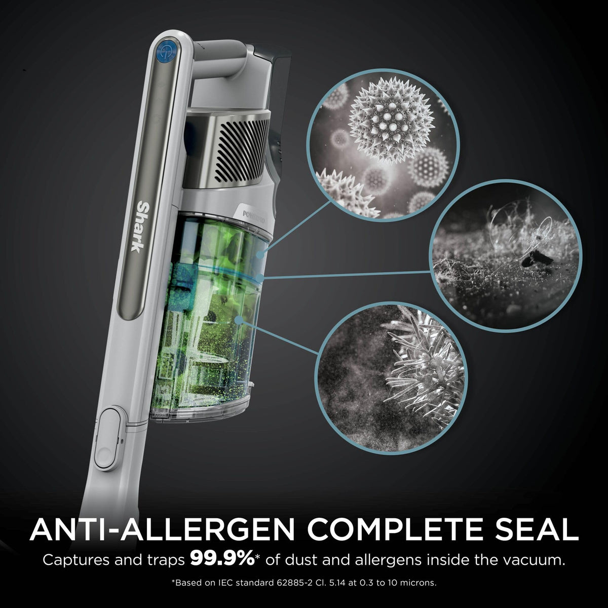 Shark PowerPro Pet Cordless Stick Vacuum Cleaner, Lightweight, Floor Detect Technology, Anti Hair Wrap Technology, Anti-Allergen Complete Seal, Flexible, Handheld mode, Java Metallic, IZ380UKT